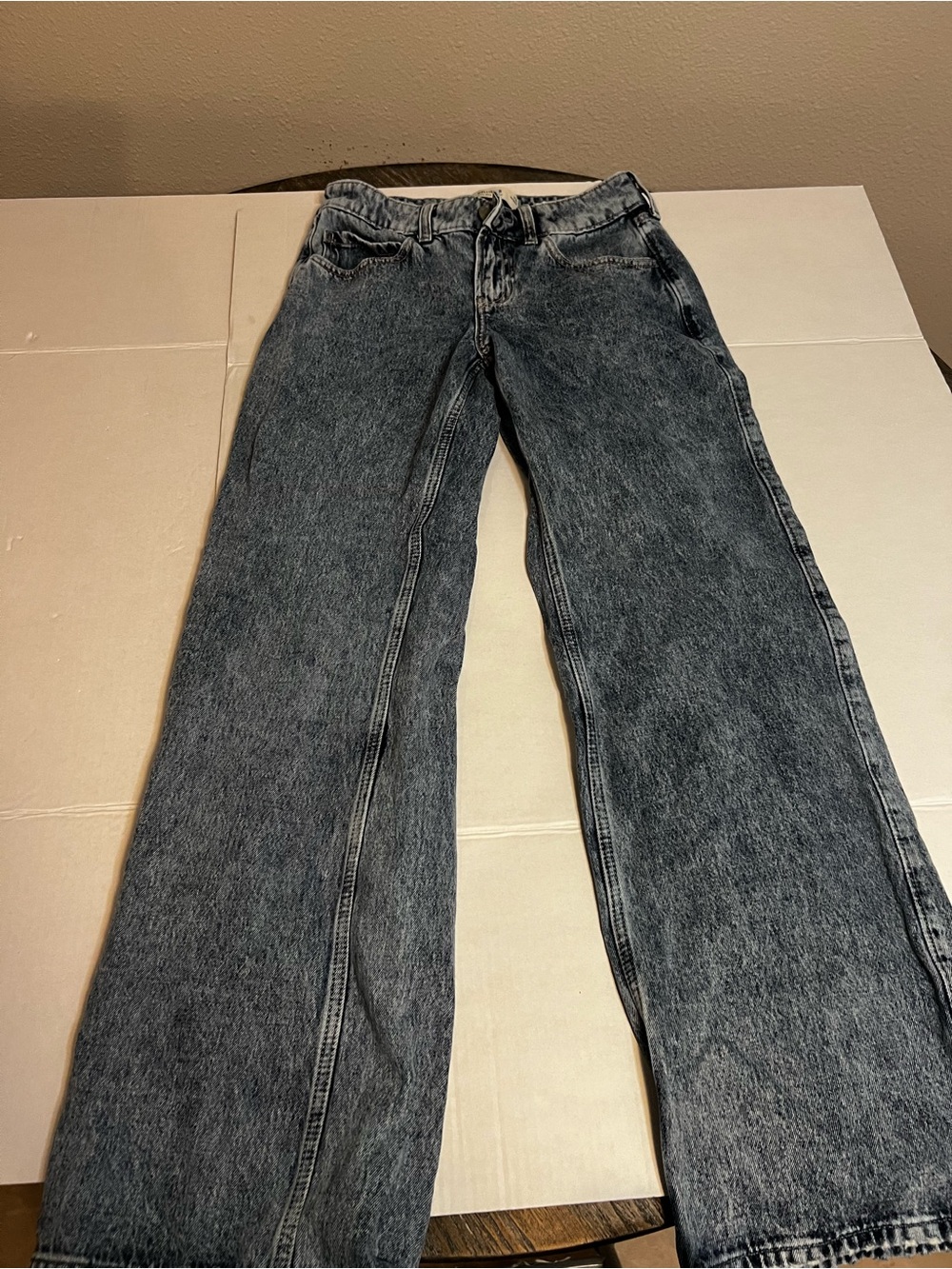 Hollister High-Rise Wide-Leg Jeans in Washed Gray-Black